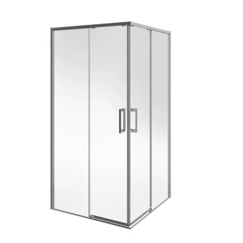 Душевой уголок LINDO, раздвижной с функцией soft close, квадратный, 100х100х195, хром КЕРАМА МАРАЦЦИ фото Душевой уголок LINDO, раздвижной с функцией soft close, квадратный, 100х100х195, хром КЕРАМА МАРАЦЦИ