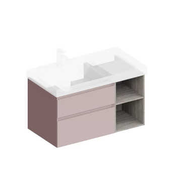 CUB.90Lh/MAL Тумба CUBO левая подвесная с ящиками 90, мальва матовая-древесная КЕРАМА МАРАЦЦИ фото CUB.90Lh/MAL Тумба CUBO левая подвесная с ящиками 90, мальва матовая-древесная КЕРАМА МАРАЦЦИ