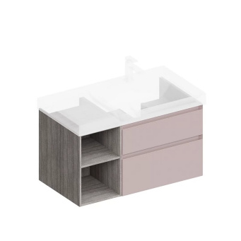 CUB.90Rh/MAL Тумба CUBO правая подвесная с ящиками 90, мальва матовая-древесная КЕРАМА МАРАЦЦИ фото CUB.90Rh/MAL Тумба CUBO правая подвесная с ящиками 90, мальва матовая-древесная КЕРАМА МАРАЦЦИ