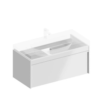 MOD.100.1+1/WHT Тумба MODULA подвесная 100 с ящиком 1+1, белая глянцевая КЕРАМА МАРАЦЦИ фото MOD.100.1+1/WHT Тумба MODULA подвесная 100 с ящиком 1+1, белая глянцевая КЕРАМА МАРАЦЦИ