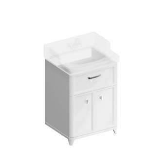 PO.M.60.1/WHT Тумба POMPEI напольная с ящиком и дверцами 60, белая глянцевая КЕРАМА МАРАЦЦИ фото PO.M.60.1/WHT Тумба POMPEI напольная с ящиком и дверцами 60, белая глянцевая КЕРАМА МАРАЦЦИ