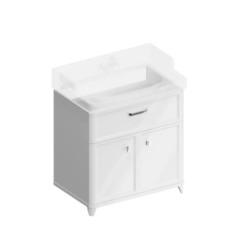 PO.M.80.1/WHT Тумба POMPEI напольная с ящиком и дверцами 80, белая глянцевая КЕРАМА МАРАЦЦИ фото PO.M.80.1/WHT Тумба POMPEI напольная с ящиком и дверцами 80, белая глянцевая КЕРАМА МАРАЦЦИ