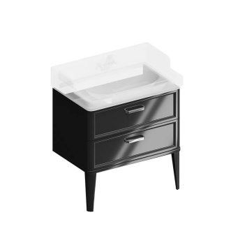 PO.M.80.2/BLK Тумба POMPEI напольная с 2 ящиками 80, черная глянцевая КЕРАМА МАРАЦЦИ фото PO.M.80.2/BLK Тумба POMPEI напольная с 2 ящиками 80, черная глянцевая КЕРАМА МАРАЦЦИ