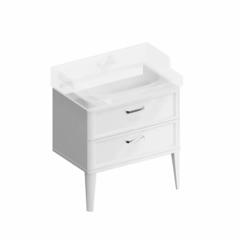 PO.M.80.2/WHT Тумба POMPEI напольная с 2 ящиками 80, белая глянцевая КЕРАМА МАРАЦЦИ фото PO.M.80.2/WHT Тумба POMPEI напольная с 2 ящиками 80, белая глянцевая КЕРАМА МАРАЦЦИ