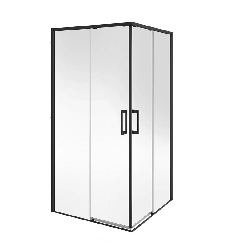 Душевой уголок LINDO раздвижной с функцией soft close, квадратный, 100х100х195, матовый черный КЕРАМА МАРАЦЦИ фото Душевой уголок LINDO раздвижной с функцией soft close, квадратный, 100х100х195, матовый черный КЕРАМА МАРАЦЦИ