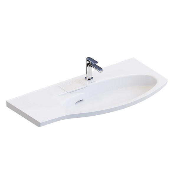 RV.wb.100Rh Раковина RIVA мебельная правая с крепежом 100, белая глянцевая КЕРАМА МАРАЦЦИ фото RV.wb.100Rh Раковина RIVA мебельная правая с крепежом 100, белая глянцевая КЕРАМА МАРАЦЦИ