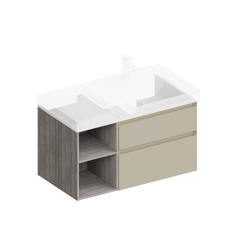 CUB.90Rh/LIM Тумба CUBO правая подвесная с ящиками 90, лимо матовая-древесная КЕРАМА МАРАЦЦИ фото CUB.90Rh/LIM Тумба CUBO правая подвесная с ящиками 90, лимо матовая-древесная КЕРАМА МАРАЦЦИ