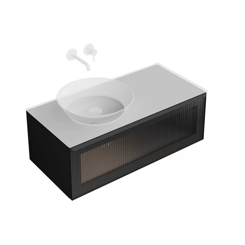 IC.100.1/BLK Тумба ICONICO подвесная 100 с рифленым стеклом, 1 ящик, черная КЕРАМА МАРАЦЦИ фото IC.100.1/BLK Тумба ICONICO подвесная 100 с рифленым стеклом, 1 ящик, черная КЕРАМА МАРАЦЦИ