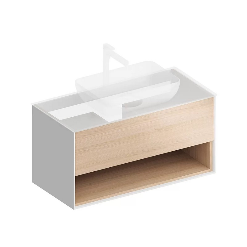 PLB.M.100.1/OAK.V Тумба PLAZA Modern подвесная 100 дуб виченца 1 ящик + полка КЕРАМА МАРАЦЦИ фото PLB.M.100.1/OAK.V Тумба PLAZA Modern подвесная 100 дуб виченца 1 ящик + полка КЕРАМА МАРАЦЦИ